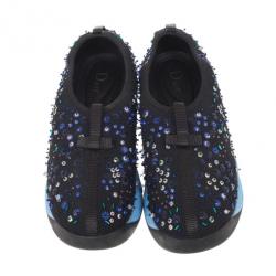 Pre Owned Dior Black Sequin Sneakers Size 38.5