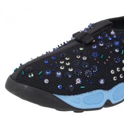 Pre Owned Dior Black Sequin Sneakers Size 38.5