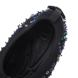 Pre Owned Dior Black Sequin Sneakers Size 38.5