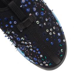 Pre Owned Dior Black Sequin Sneakers Size 38.5