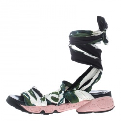 مملوكة مسبقًا صندل ديور بروكلين ساتان مطبوع ملتف مقاس 38