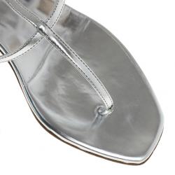 مملوكة مسبقًا Dior Silver Embellished T Strap Sandals Size 37