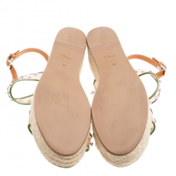 Dior Multicolor Leather and PVC Joy Espadrilles Platform Sandals Size 38