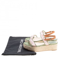 Dior Multicolor Leather and PVC Joy Espadrilles Platform Sandals Size 38