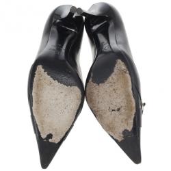 Pre Owned Dior Black Pointed Toe Logo Pumps Size 37