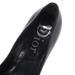 Pre Owned Dior Black Pointed Toe Logo Pumps Size 37