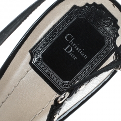 Pre Owned Dior Black Cannage Leather Buckle Pointed Toe Slingback Sandals Size 41