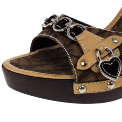 Pre Owned Dior Brown Diorissimo Chain Mules Size 40