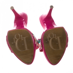 Pre Owned حذاء كلوغ سلايد ديور مقدمة مفتوحة قطن مطبوع متعدد الألوان مقاس 39.5