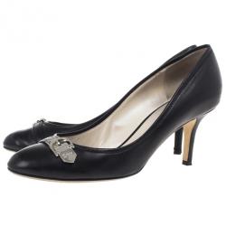 مملوكة مسبقًا Dior Black Leather Buckle Pumps Size 40