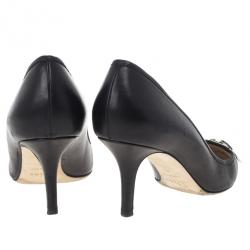 مملوكة مسبقًا Dior Black Leather Buckle Pumps Size 40