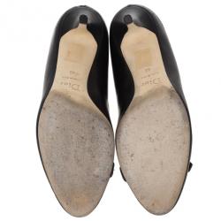 مملوكة مسبقًا Dior Black Leather Buckle Pumps Size 40