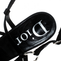 Pre Owned Dior Black Satin Strappy Sandals Size 39