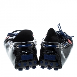 Pre Owned Dior Black Patent Leather Bow Loafers Size 41.5