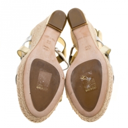 Pre Owned صندل ديور نعل سميك كعب روكي إسبادريل سيور متعاكسة جلد مرأة ميتالك مقاس 35