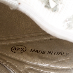 مملوكة مسبقًا حذاء رياضي ديور سليب أون مزخرفة ترتر زهور فوشيون شبك أبيض مقاس 39