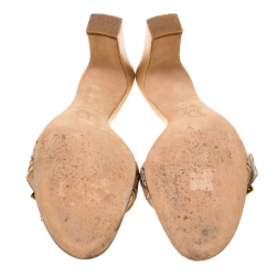 Pre Owned Dior Brown Monogram Canvas Buckle Detail Slides Sandals Size 41