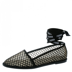 مملوكة مسبقًا حذاء إسبادريلز ديور نيكلي D سويدي وشبك أسود مقاس 41