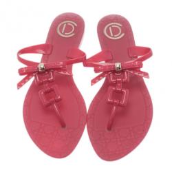 Pre Owned صندل ديور وردي جيلي ثونغ مقاس 39