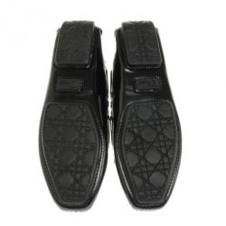 مملوكة مسبقًا Christian Dior Black Patent Leather 'CD' Loafers Size 36