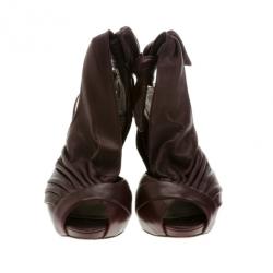 Pre Owned Dior Pleated Leather Slingback Sandals Size 36.5