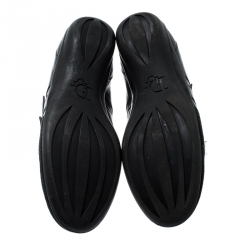 Pre Owned Dior Black Leather And Suede Velcro Sneakers Size 38