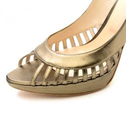 مملوكة مسبقًا Christian Dior Bronze Metallic Whisper Slingback Sandals Size 41