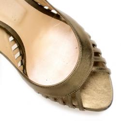 مملوكة مسبقًا Christian Dior Bronze Metallic Whisper Slingback Sandals Size 41