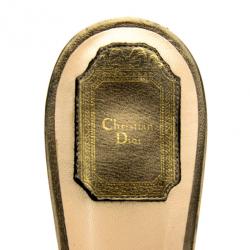 مملوكة مسبقًا Christian Dior Bronze Metallic Whisper Slingback Sandals Size 41