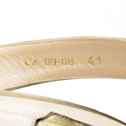 مملوكة مسبقًا Christian Dior Bronze Metallic Whisper Slingback Sandals Size 41