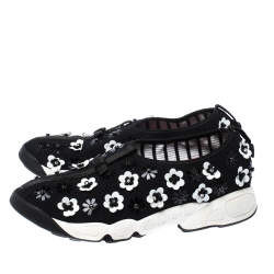 مملوكة مسبقًا حذاء رياضي ديور مرصع فيوجن شبك أسود مقاس 39