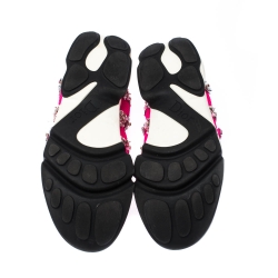 Pre Owned حذاء رياضي ديور مزخرف فوشين شبك وردي مقاس 38