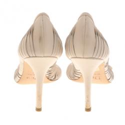 مملوكة مسبقًا Dior Cream Twisted Leather Pumps Size 37