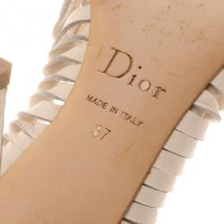 مملوكة مسبقًا Dior Cream Twisted Leather Pumps Size 37