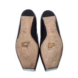 Pre Owned Dior Black Leather Mary Jane Ballet Flats Size 37