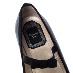 Pre Owned Dior Black Leather Mary Jane Ballet Flats Size 37