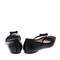 Pre Owned Dior Black Leather Mary Jane Ballet Flats Size 37