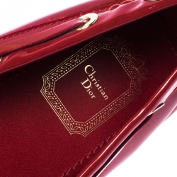 Dior Red Patent Leather CD Logo Slip On Loafers Size 37.5