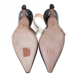 Dior Black Patent Leather J'Adior Slingback Sandals Size 36