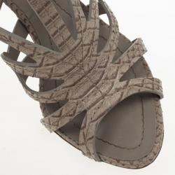 Pre Owned Dior Python Embossed Paradis Cutout Sandals Size 37.5