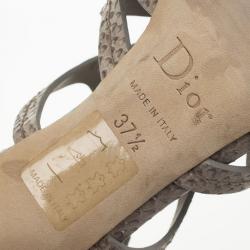 Pre Owned Dior Python Embossed Paradis Cutout Sandals Size 37.5