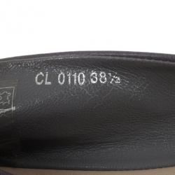 Pre Owned Christian Dior Light Grey Leather 'So Dior' Ballet Flats Size 38.5