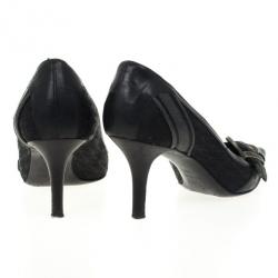 مملوكة مسبقًا Christian Dior Black Pointed Toe Buckle Pumps Size 38.5