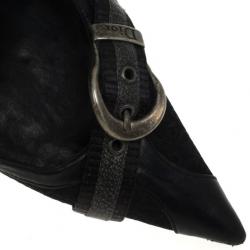 مملوكة مسبقًا Christian Dior Black Pointed Toe Buckle Pumps Size 38.5