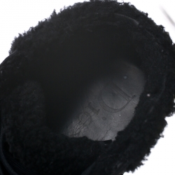 Pre Owned Dior Black Suede And Wool Trim Lace Up High Top Sneakers Size 41