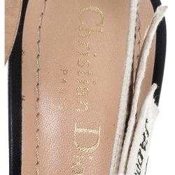 Pre Owned صندل ديور جاديور فتحة كعب مقدمة مدببة قماش أسود مقاس 38.5