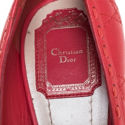 Pre Owned حذاء كعب عالي ديور نعل سميك مقدمة مفتوحة جلد كاناج لامع وردي مقاس 39