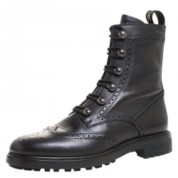 DIOR Ankle boots T.eu 38 Leather Black ref.827489 - Joli Closet