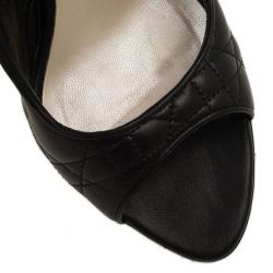 مملوكة مسبقًا Christian Dior Black Quilted Cannage Slingback Sandals Size 37.5