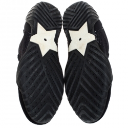 Pre Owned Dior Black Stretch Knit Fabric D-Fence Slip-On Sneakers Size 38.5